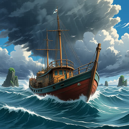 كان هناك رجل اسمه علي يمتلك قارباً. في يوم من الأيام، واجه عاصفة شديدة، ولكن القارب ظل عائماً على الماء. كان هذا يعني أن القارب كان 'afloat'، وهو ما أظهر لعلم علي أنه يمكنه تحمل العواصف القاسية.