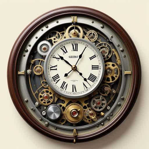 كان هناك ساعة تمثيلية قديمة تستخدم إبرة لإظهار الوقت. كلمة 'analog' تذكرنا بهذا النوع من التصميم الذي يعكس تقليد التقارير الميكانيكية.