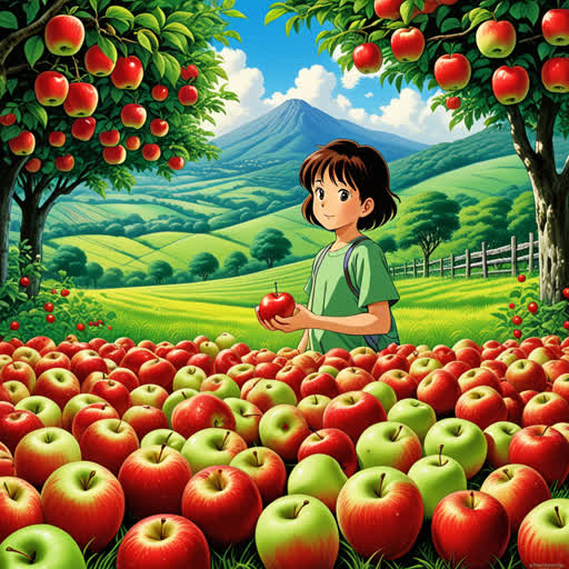 كان هناك طفل يحب تناول التفاح في كل يوم صباحي. كان يعتقد أن التفاح يجعله صحيا ونشيطا. في يوم من الأيام، وجد تفاحة خضراء مميزة في السوق واختارها لتناولها في الغد. (كان هذا التفاح من أجمل أنواع التفاح التي تناولها.)