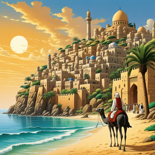 كان هناك رجل يحب السفر وقرر زيارة شبه الجزيرة العربية. في رحلته، رأى العديد من المعالم الطبيعية الرائعة وتعرف على العديد من الأشخاص العرب. تعلم عن ثقافتهم الغنية والتاريخ العربي الطويل.